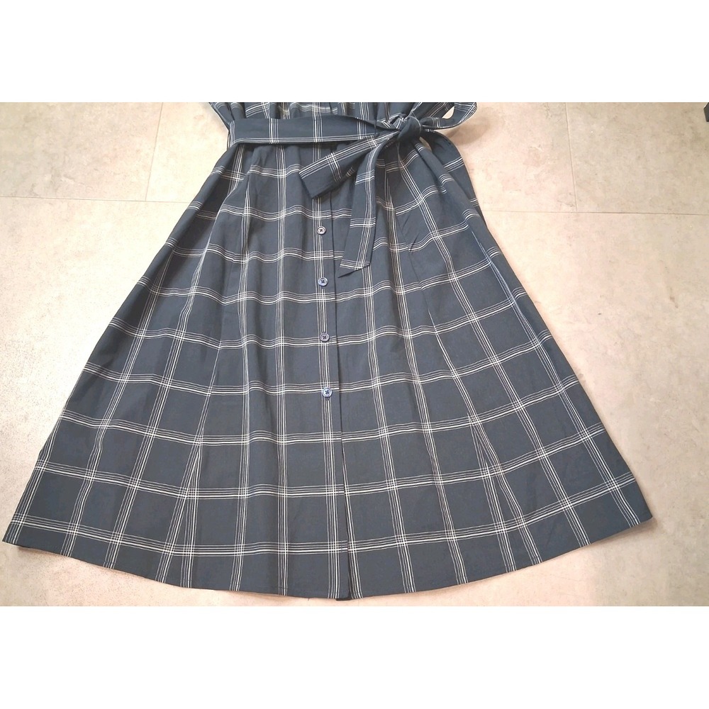 Calvin Klein Plaid Midi Dress Size 10 Office Workwear Casual - Picture 5 of 11